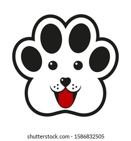 illustration of a dog head in the shape of a trace on a white background