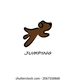 Illustration dog jumping. Suitable for bussines logo and playgame kids.