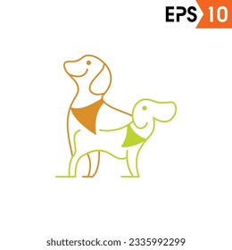 illustration dog logo design. Baby Dog health care head with love vector simple vector minimalist