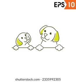 illustration dog logo design. Baby Dog health care head with love vector simple vector minimalist