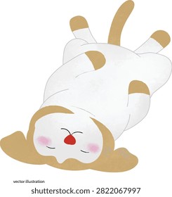 Illustration of a dog lying on its back
