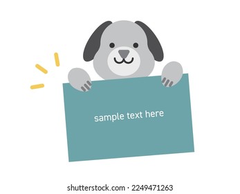 Illustration of a dog with a message card