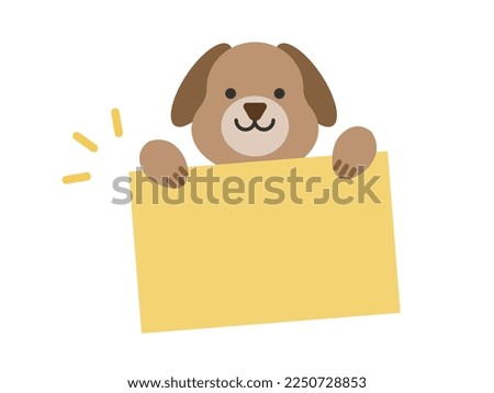 Illustration of a dog with a message card