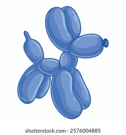Illustration of dog pink balloons on a white background. Vector illustration.	