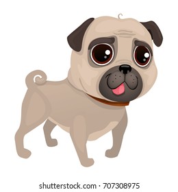 Illustration of dog pug breed.