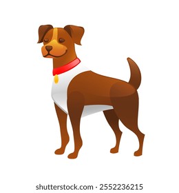 Illustration of a dog, realistic in 3D style.
