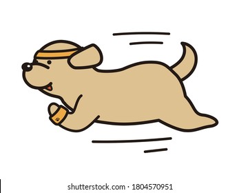The illustration of a dog running.