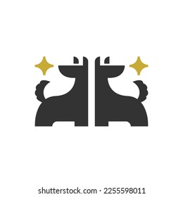 illustration of a dog silhouette. good for any business related to dog, pet or animal.