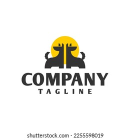 illustration of a dog silhouette. good for any business related to dog, pet or animal.