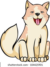 illustration dog smile vector