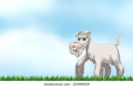 Illustration of a dog standing in the field