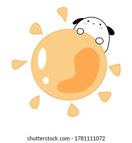 Illustration of dog with sun