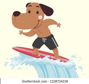 犬 サーフィン のイラスト素材 画像 ベクター画像 Shutterstock