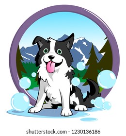 Illustration of a dog that feeling fresh after grooming