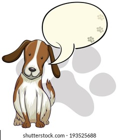 Illustration of a dog thinking on a white background