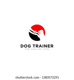 Illustration Dog Trainer Logo Design