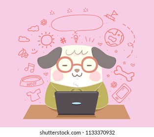 犬 パソコン のイラスト素材 画像 ベクター画像 Shutterstock