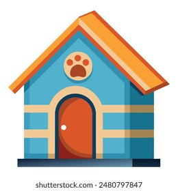 illustration of a doghouse on white