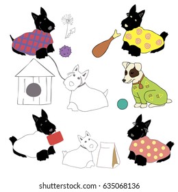 illustration with dogs