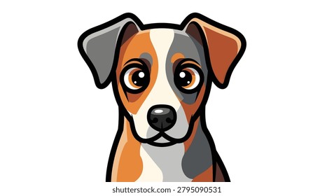 Illustration of a dog's face closeup