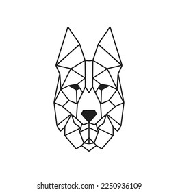 illustration of a dog's head in a minimalist low poly style