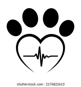 Illustration Dogs Paw Pulse On White Stock Vector (Royalty Free ...