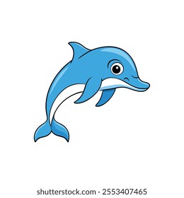 illustration of a dolfin fish on white