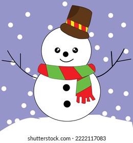 illustration doll cute snow on the falling snow background