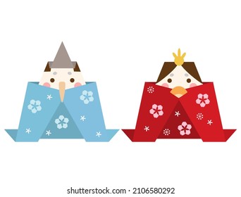 It is an illustration of a doll to decorate the Hinamatsuri.