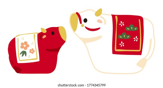 Illustration of a doll to decorate in the year of the ox