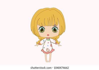 illustration of doll for Easter holidays design. Vector doll.