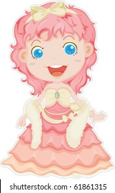 ilustración de la muñeca sobre un fondo blanco