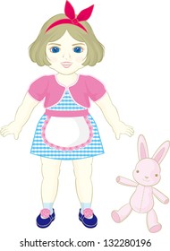 Illustration of a doll and toy