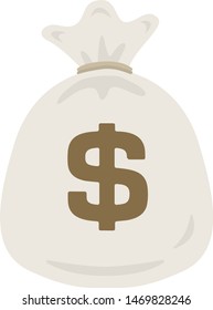 Illustration of dollar bag.
Illustration of a bag.