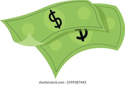 Illustration of Dollar Bills Simple