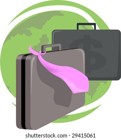 Illustration  of dollar briefcase 	