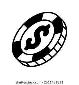 Illustration of Dollar in Circular Token Shape Reflecting Finance Concept