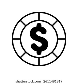 Illustration of Dollar in Circular Token Shape Reflecting Finance Concept