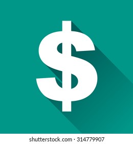 illustration of dollar flat design icon isolated