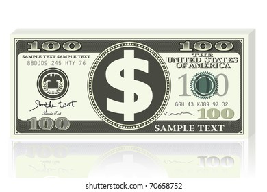 illustration of dollar note on white background