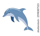 Illustration of a dolphin facing left