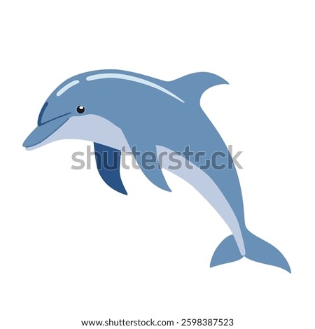 Illustration of a dolphin facing left