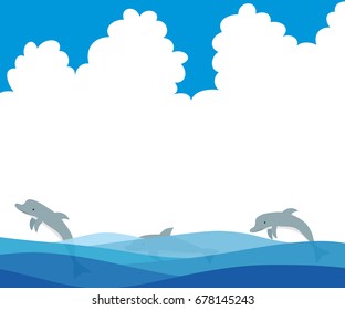 Illustration of a dolphin to jump