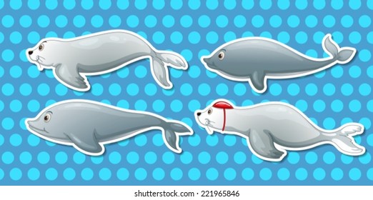 Illustration Of Dolphin And Otter