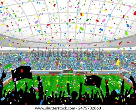 Illustration of the domed soccer stadium