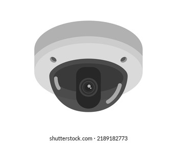 Illustration of a dome-shaped security camera.