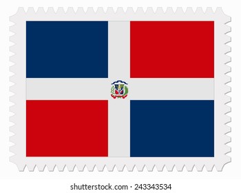 illustration Dominican Republic flag stamp