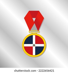 Illustration of Dominican Republic flag Template