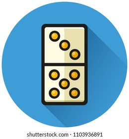 Illustration of domino circle blue flat icon