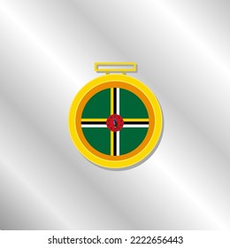 Ilustración de la plantilla de bandera de Domonica